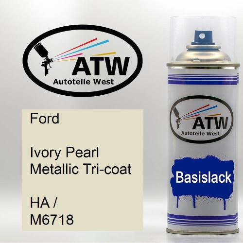 Ford, Ivory Pearl Metallic Tricoat, HA / M6718: 400ml Sprühdose, von ATW Autoteile West.